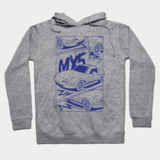 Blue print mx5 manga style Hoodie